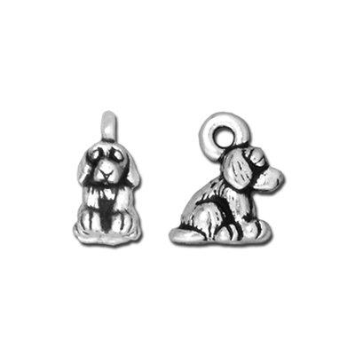 12mm Silver Dog Pewter Charms by Tierracast - Goody Beads