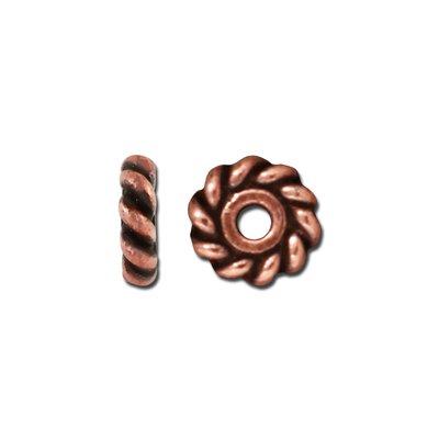 6mm Antique Copper Twist Heishi Spacer by TierraCast - Goody Beads