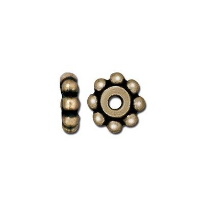 6mm Brass Oxide Beaded Heishi Spacer by TierraCast - Goody Beads