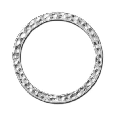 25mm Bright Rhodium Hammertone Ring by TierraCast - Goody Beads