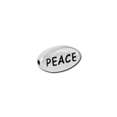 10mm Silver PEACE Pewter Bead by Tierracast - Goody Beads