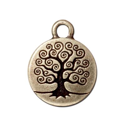 19mm Brass Oxide Tree of Life Charm by TierraCast - Goody Beads