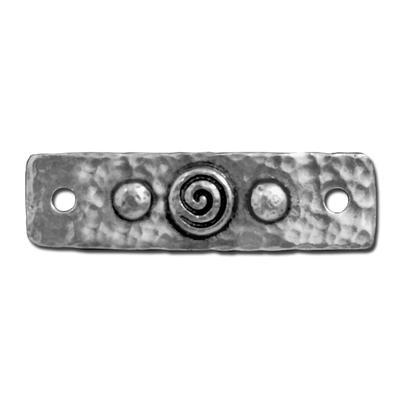 39mm Antique Silver Spiral and Rivet Rectangle Link by TierraCast - Goody Beads