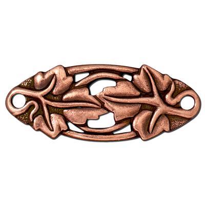 33.5mm Antique Copper Leaf Centerpiece Link by TierraCast - Goody Beads