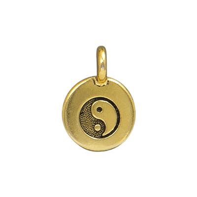 16.6mm Antique Gold Yin Yang Pewter Charm by TierraCast - Goody Beads