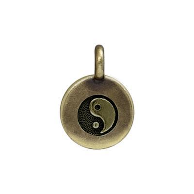 16.6mm Brass Oxide Yin Yang Pewter Charm by TierraCast - Goody Beads