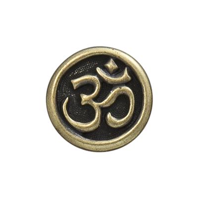 17mm Brass Oxide Om Button by TierraCast - Goody Beads