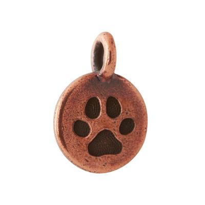 16.6mm Antique Copper Paw Pewter Charm by TierraCast - Goody Beads