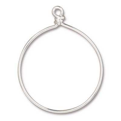 42mm Bright Silver Plated Brass Large Wire Hoop by TierraCast - Goody Beads