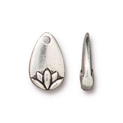 13x8mm Antique Silver Lotus Petal Charm by TierraCast - Goody Beads