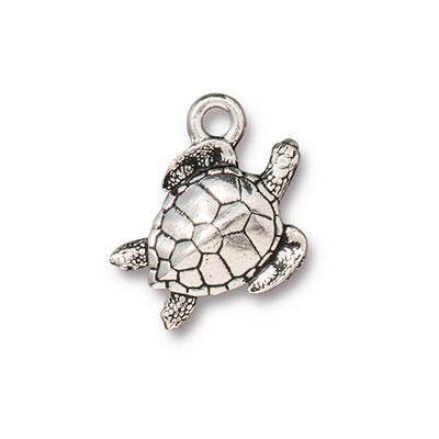 19mm Antique Silver Sea Turtle Charm by TierraCast - Goody Beads