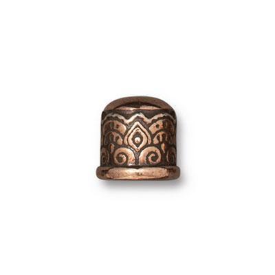 9mm Antique Copper Temple Cord End Cap with 6mm Opening by TierraCast - Goody Beads