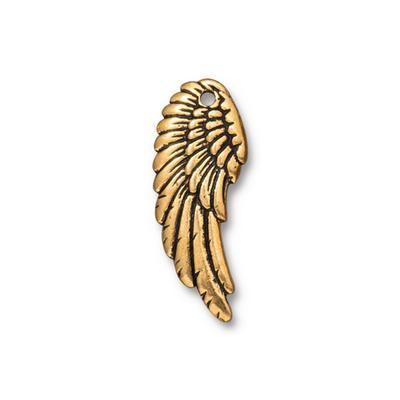 28mm Antique Gold Right Angel Wing Drop Charm by TierraCast - Goody Beads