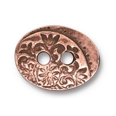 18mm Antique Copper Jardin Button by TierraCast - Goody Beads