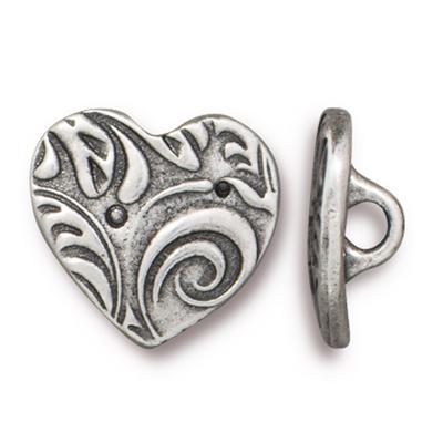 15.4mm Antique Pewter Amor Button by TierraCast - Goody Beads