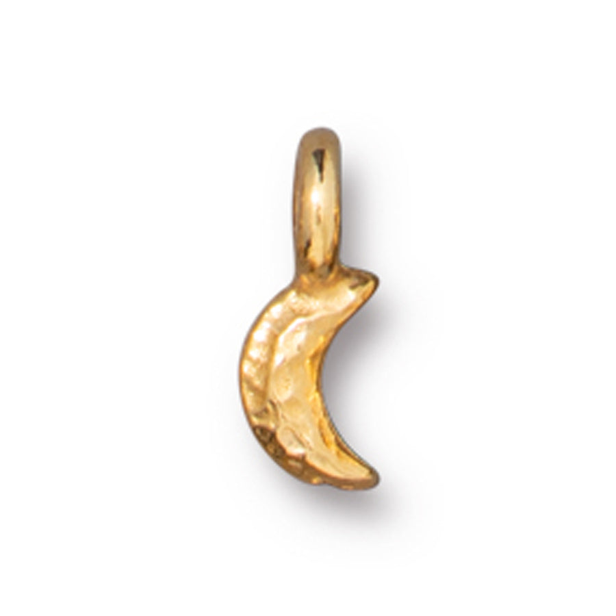 10mm Bright Gold Plated Crescent Moon Charm By TierraCast - Goody Beads