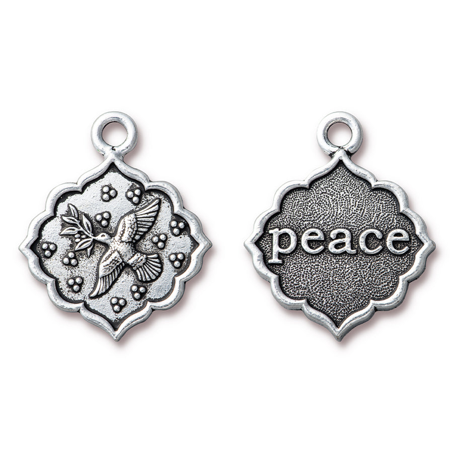 29mm Peace Dove Pendant by TierraCast - Antique Silver