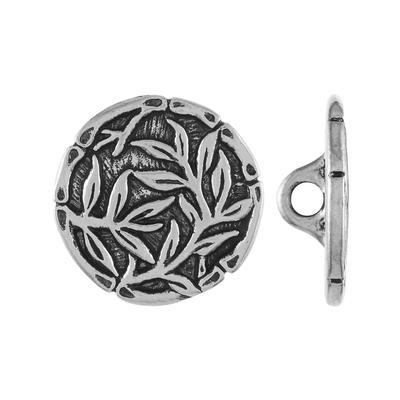 16mm Antique Silver Bamboo Button by TierraCast - Goody Beads