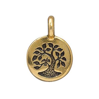 16.6mm Antique Gold Tree Pewter Charm by TierraCast - Goody Beads