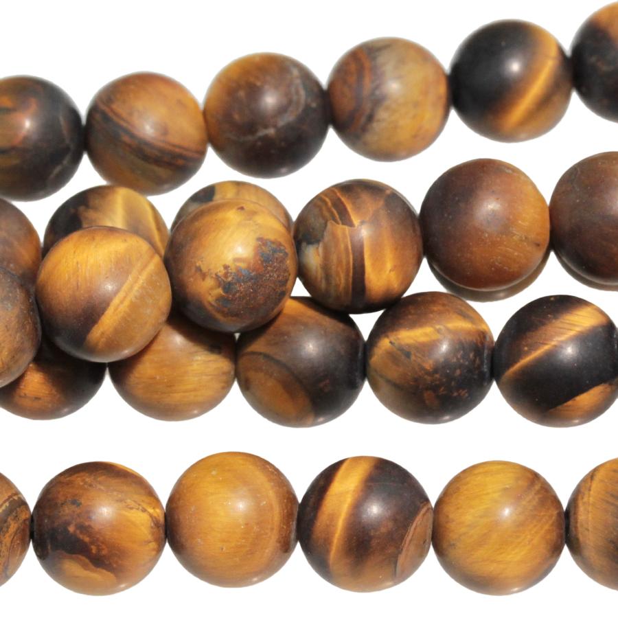 MATTE Tiger Eye 8mm Round 15-16 Inch