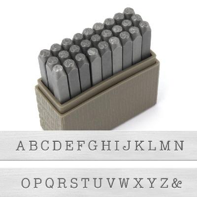 3mm Basic Uppercase Typewriter Metal Letters Stamping Set by ImpressArt - Goody Beads