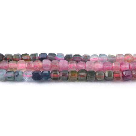 Tourmaline 2mm Table Cut Cube - 15-16 Inch - Goody Beads