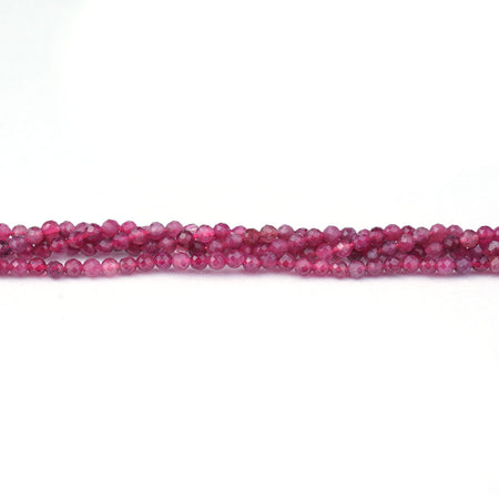 2mm Plum Tourmaline Natural Diamond Cut Round AA Grade - 15-16 Inch - Goody Beads