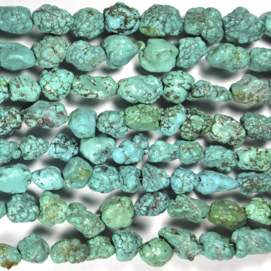 Turquoise 10mm Rough Nugget (Natural) 15-16 Inch