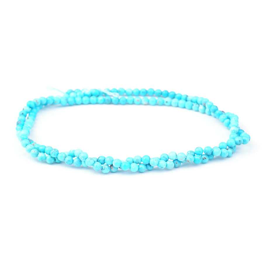 Hubei Turquoise Natural 2-3mm Round AAA Grade - 15-16 Inch - Goody Beads