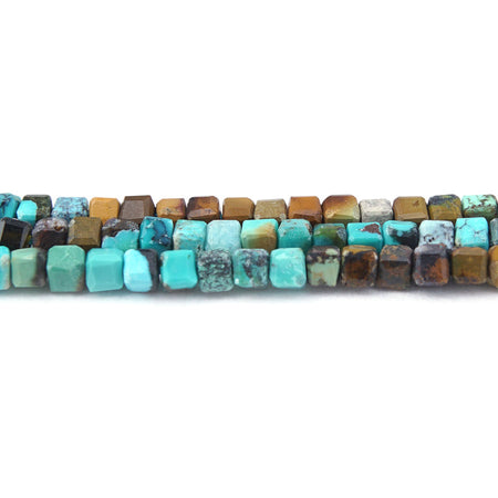 Turquoise 2mm Table Cut Cube Banded - 15-16 Inch - Goody Beads