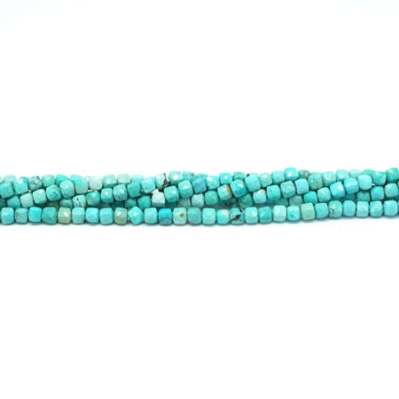 Turquoise Faceted 2mm Cube - 15-16 Inch - Goody Beads