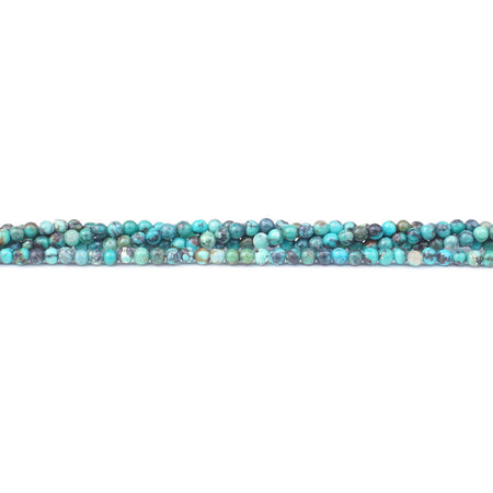 Hubei Turquoise 2mm Blue Matrix Round A Grade - 15-16 Inch - Goody Beads