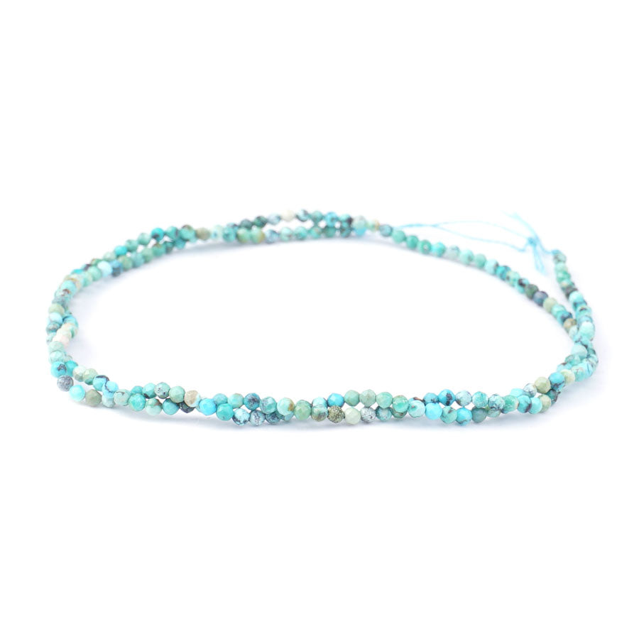 Hubei Turquoise Natural Light Blue 2mm Round Faceted A Grade - 15-16 Inch - Goody Beads