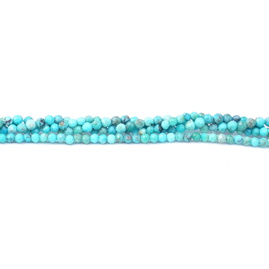 Hubei Turquoise 2mm Microfaceted Round AA Grade - Limited Editions - Goody Beads