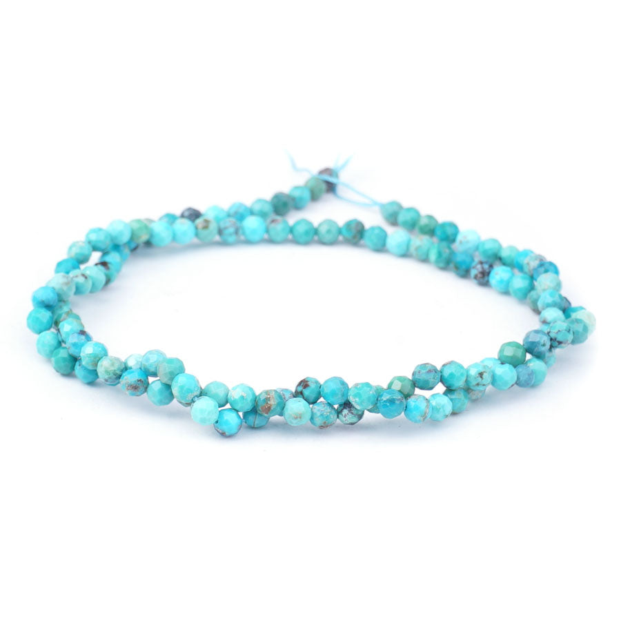 Hubei Turquoise 3mm Microfaceted Round Blue AA Grade - Limited Editions - Goody Beads