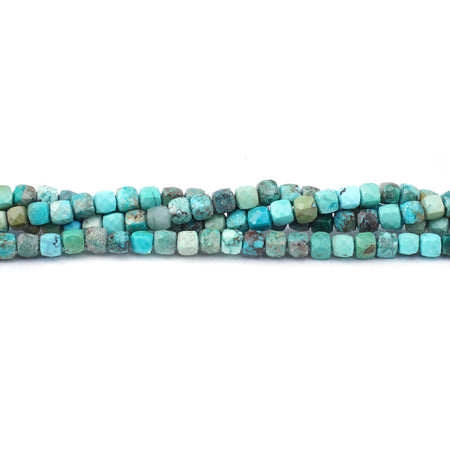 Turquoise 4mm Diamond Cut Cube - Limited Editions - Goody Beads