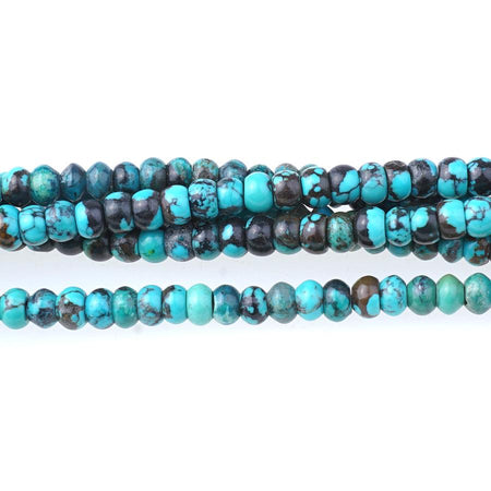 Natural Hubei Turquoise 4mm Rondelle 15-16 Inch