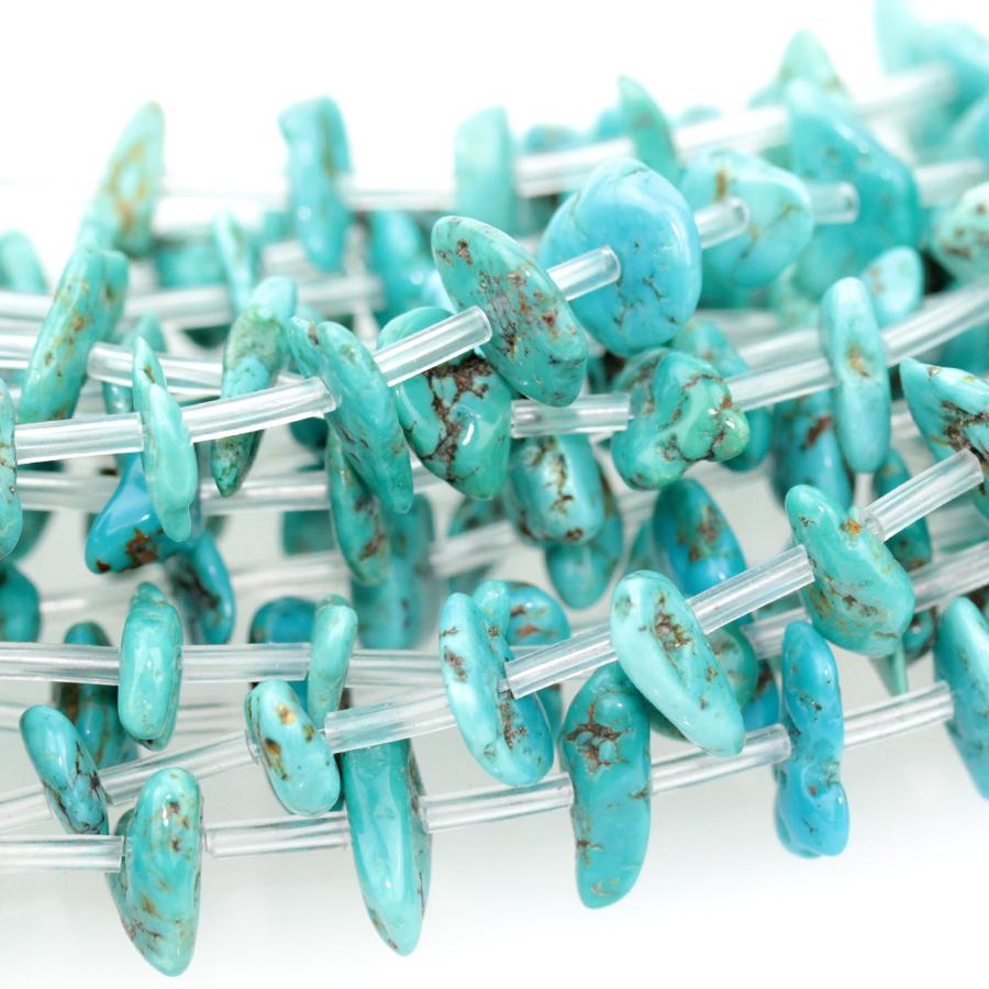 Turquoise 5-10mm Center Drill Chip 15-16 Inch