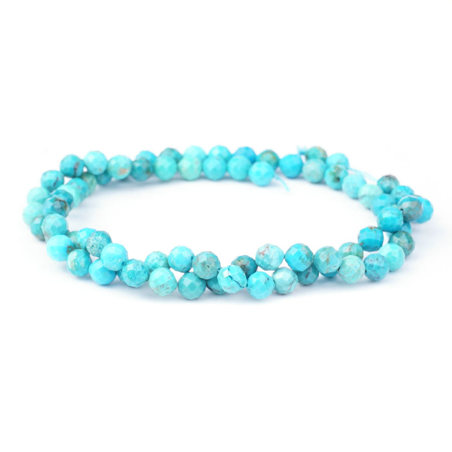 Hubei Turquoise 5mm Round Faceted AA Grade - 15-16 Inch