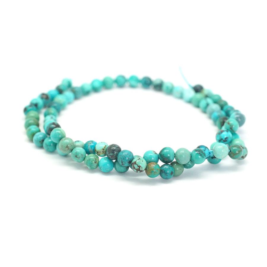 Hubei Turquoise With Matrix 5mm Round - 15-16 Inch - Goody Beads