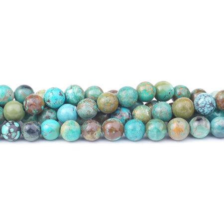 Hubei Turquoise 6mm Multi Round - 15-16 Inch - Goody Beads