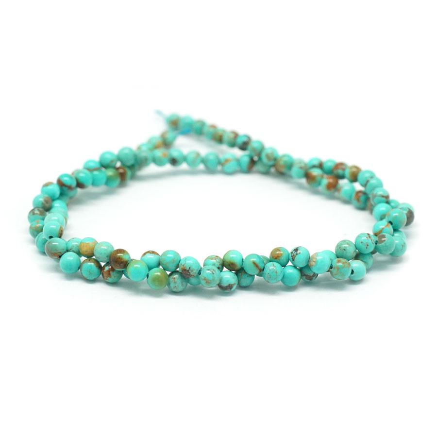 Kingman Turquoise 4mm Round - 15-16 Inch