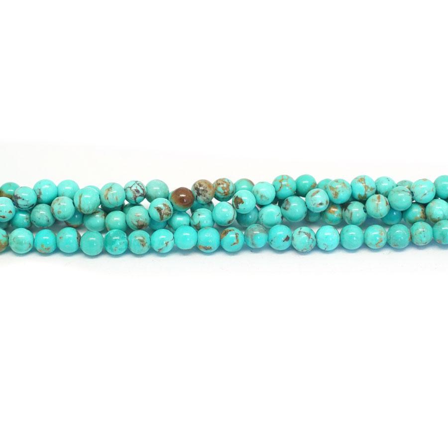 Kingman Turquoise 4mm Round - 15-16 Inch