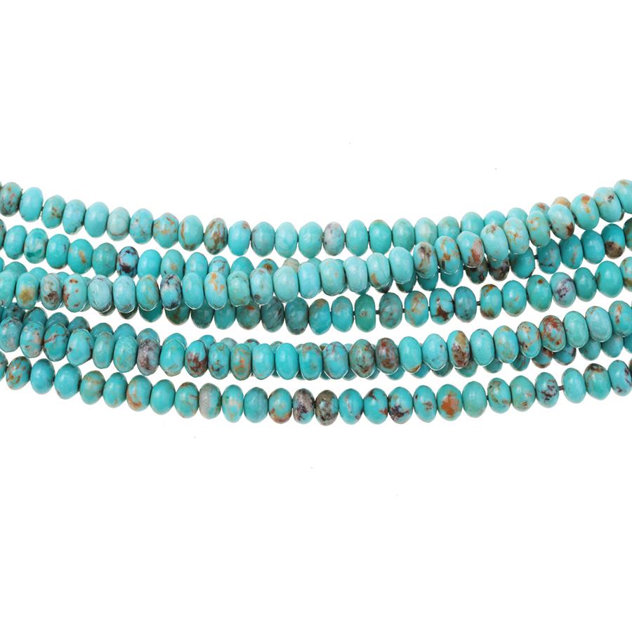 Kingman Turquoise 4mm Rondelle 15-16 Inch