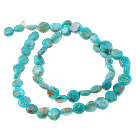 Kingman Turquoise 8mm Irregular Coin 15-16 Inch