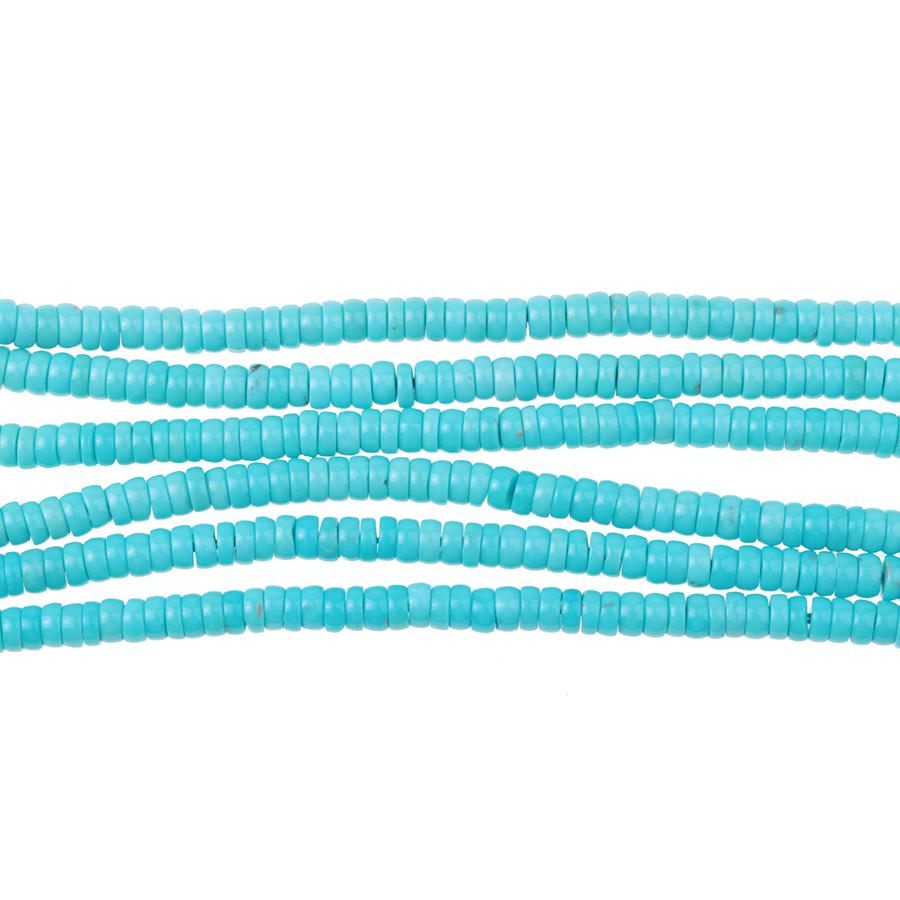 Sleeping Beauty Turquoise 4mm Rondelle 15-16 Inch