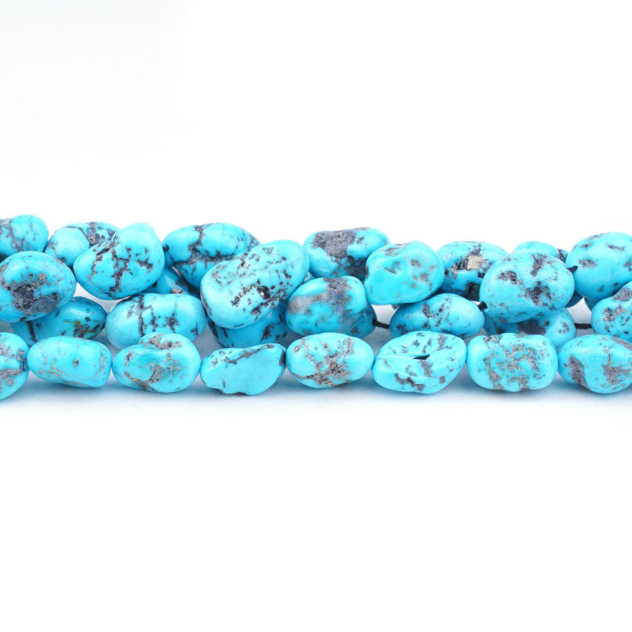 Sleeping Beauty Turquoise 8-12mm Nugget Spider Web Limited Editions 18-19" Strand - DSPremier - Goody Beads