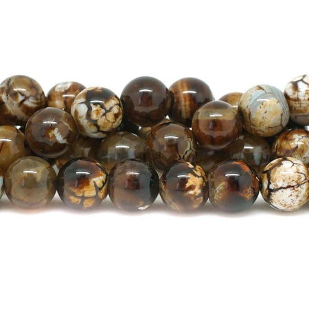 Terra Agate Brown 10mm Round - 15-16"