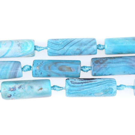 Blue Purple Terra Agate 10x30mm Tube 15-16 Inch