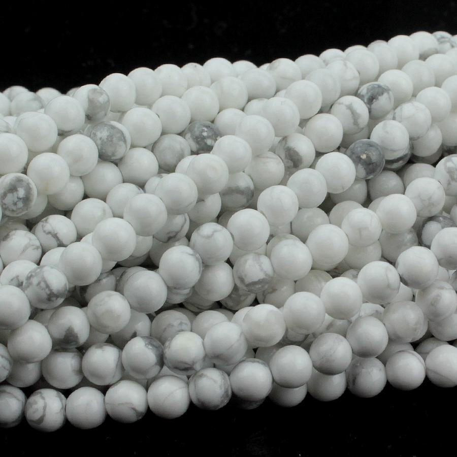 White Howlite 4mm Round 15-16 Inch